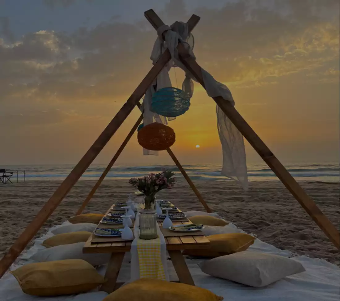 Beach camping in Tunisia