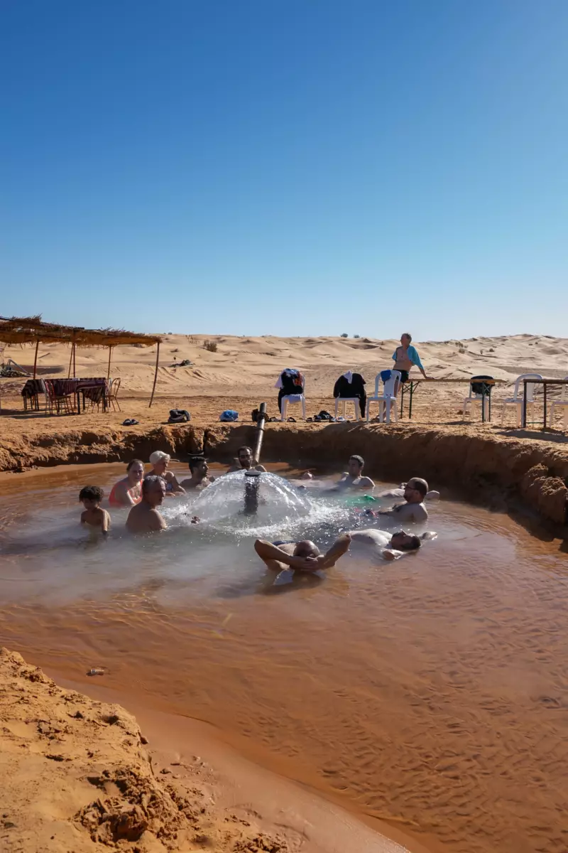 lake of houidhat, enjoying tunisian desert
